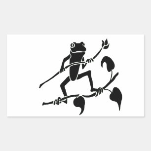 Tree Frog Silhoette Rectangular Sticker