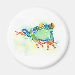 Tree Frog Whimsical Green Magnet