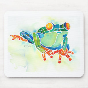 Tree Frog Whimsical Green Mouse Mat