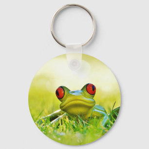 Tree Frog With Red Eyes Keychain