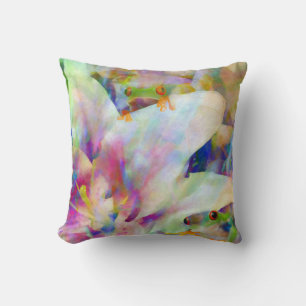 Tree Frogs and Lilies Cushion