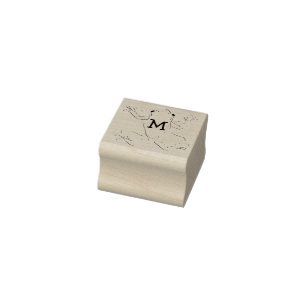 Tree Frogs Cute Kid's Monogram Initial Rubber Stamp