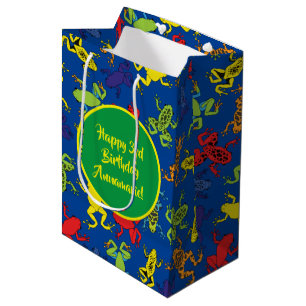 Tree Frogs Kids Birthday Cute Medium Gift Bag