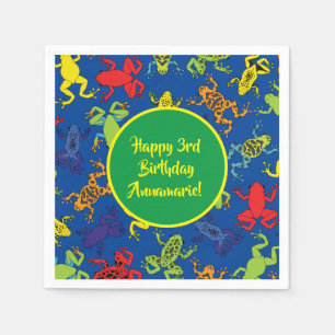 Tree Frogs Kids Birthday Cute Napkin