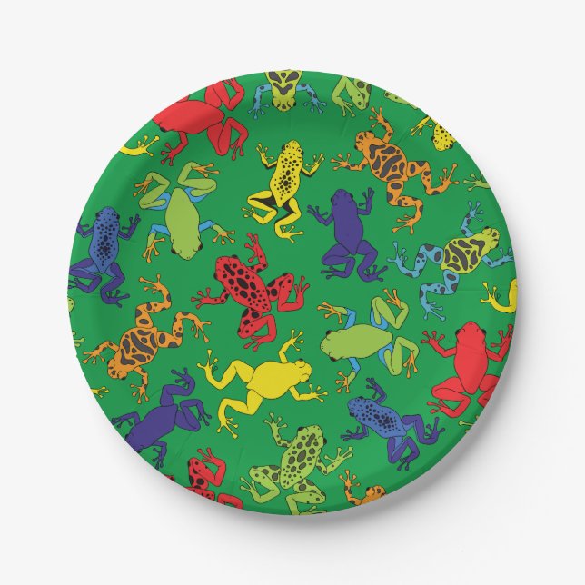 Tree Frogs Kids Birthday Cute Paper Plate (Front)