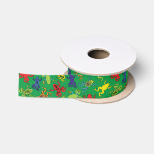 Tree Frogs Kids Birthday Cute Satin Ribbon