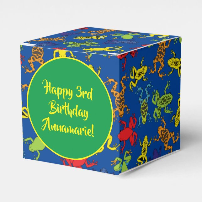 Tree Frogs Kids Birthday Favour Box (Front Side)