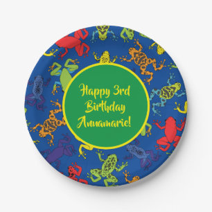 Tree Frogs Kids Birthday Paper Plate