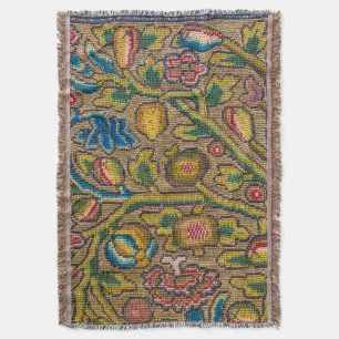 Tree fruits vintage woven jacquard blanket