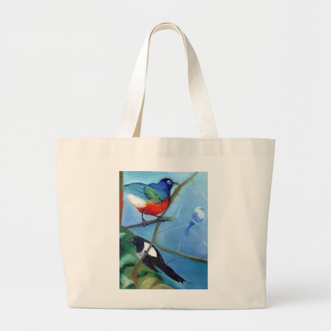 Tree Full of Birds 2012 Large Tote Bag (Front)
