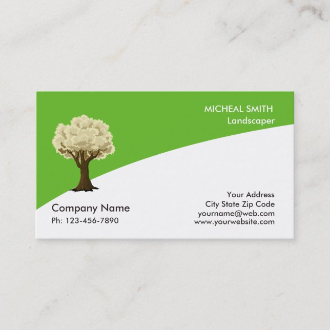 Tree Garden Lawn Care and Landscape Business Card (Front)