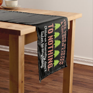 Tree Glisten and Children Listen to Nothing Teach Short Table Runner