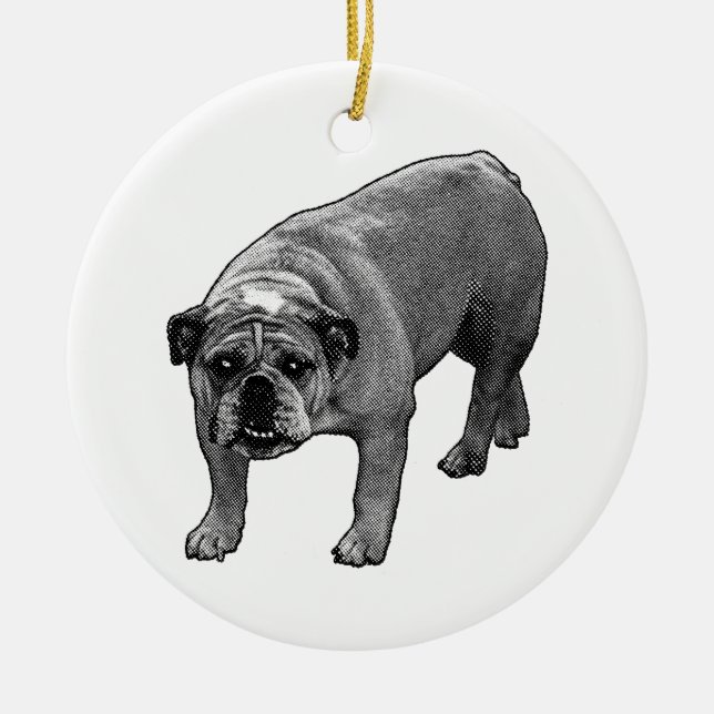 Tree Glow Bulldog Ceramic Tree Decoration (Front)