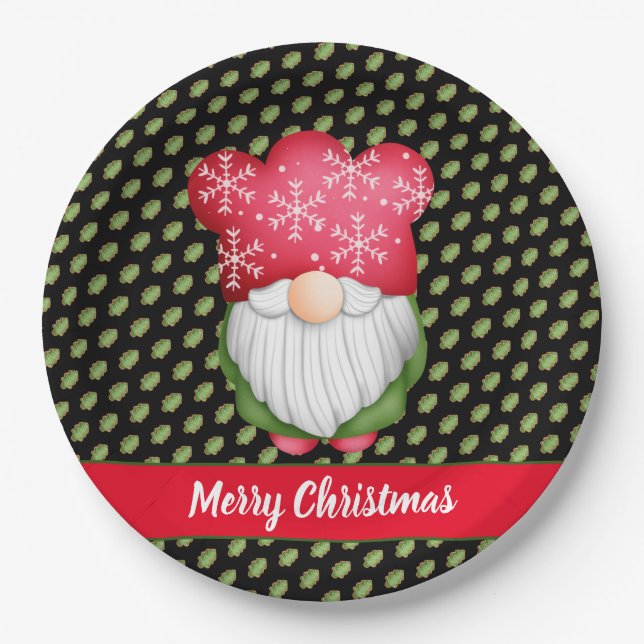 Tree Gnome Customise Colour and Text Paper Plate (Front)