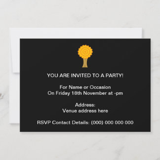 Tree. Golden Autumn colours. Funky Design. Invitation