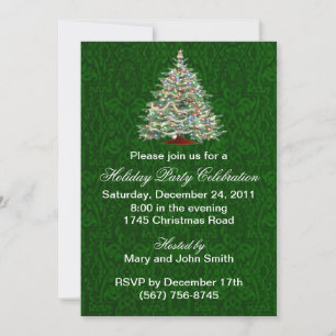 Tree Green Holiday Party Invitations