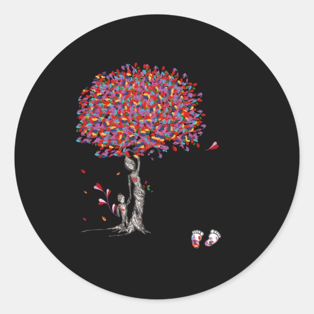 Tree Hapess Is Being A Nina Classic Round Sticker (Front)