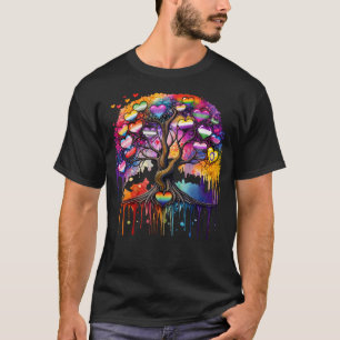 Tree Heart Dripping Lgbt Gay Lesbian Bisexual T-Shirt