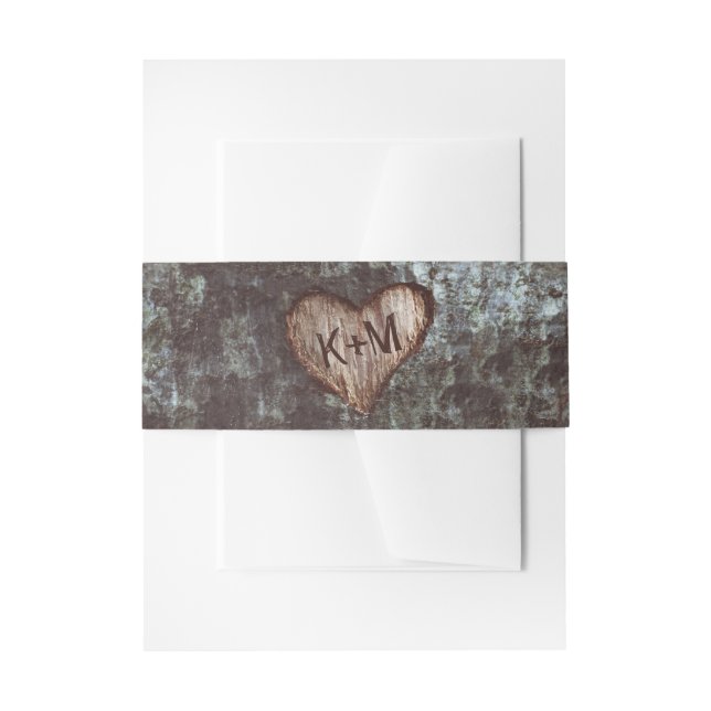 Tree Heart Rustic Wedding Invitation Belly Band (Front Example)