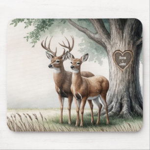 Tree Heart With Names and Deer Mouse Mat