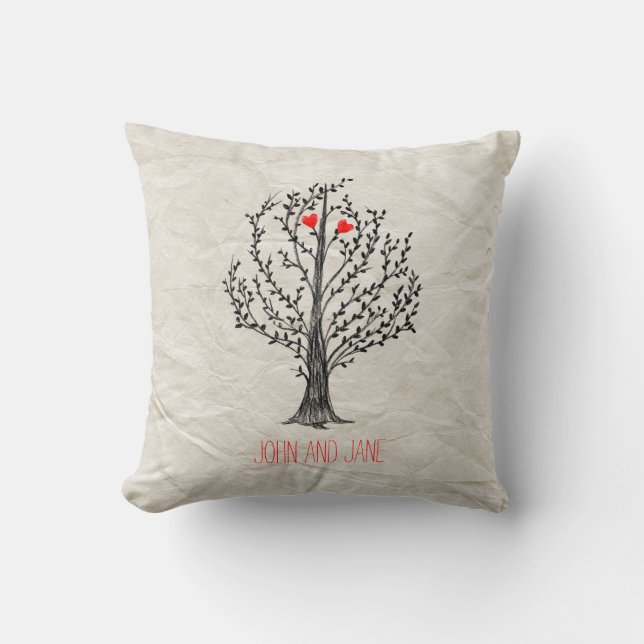 Tree & Hearts Cushion (Front)