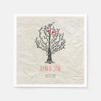 Tree & Hearts Theme Napkin