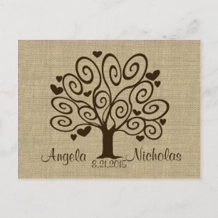 Tree Hearts Wedding Response Card