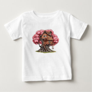Tree house in cherry tree baby T-Shirt