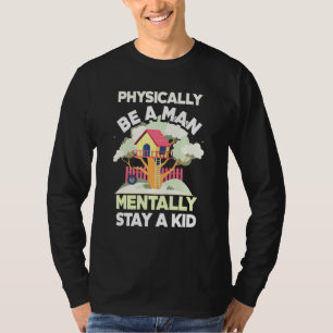 Tree House Ladder Climbing House In Leaves Playing T-Shirt