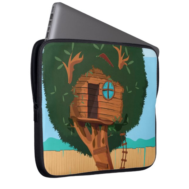 Tree house laptop sleeve (Front Right)