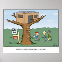 Tree house realtor cartoon personalised