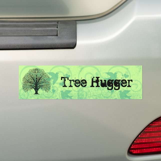 Tree Hugger Bumper Sticker (On Car)