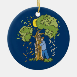 Tree Hugger Ceramic Tree Decoration