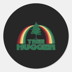 Tree Hugger Earth Day Tree Environmental Protectio Classic Round Sticker