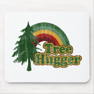 Tree Hugger Hippie Rainbow Mouse Mat