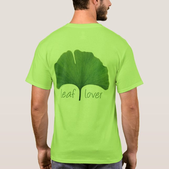Tree Hugger, Leaf Lover Ginkgo Leaf Eco T-Shirt (Back)