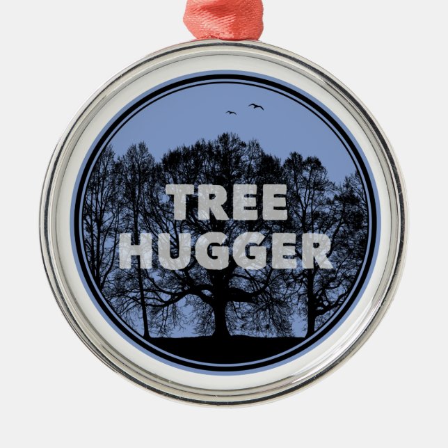 Tree Hugger Metal Tree Decoration (Front)