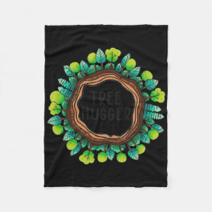 Tree Hugger Nature Environmental Protection Earth Fleece Blanket
