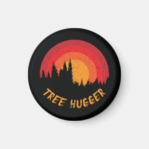 Tree Hugger Retro Distressed Environmentalist Magnet