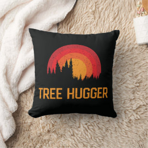 Tree Hugger Retro Distressed Nature Lover Cushion