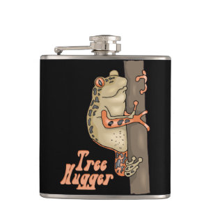 Tree Hugger Tree frog Hip Flask