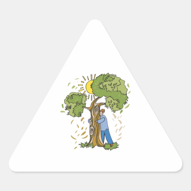 Tree Hugger Triangle Sticker (Front)