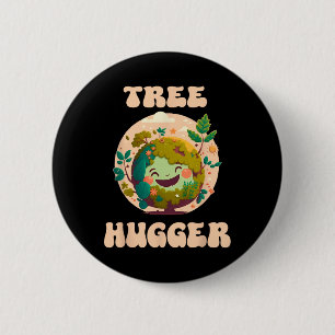 Tree Hugger Vintage Retro Nature Environmental Ear 6 Cm Round Badge