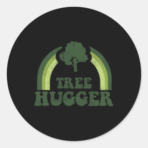 Tree Hugger Vintage Retro Nature Environmental Ear Classic Round Sticker