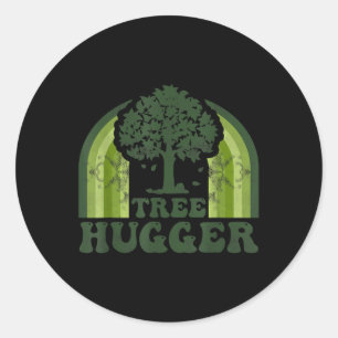 Tree Hugger Vintage Retro Nature Environmental Ear Classic Round Sticker