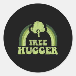 Tree Hugger Vintage Retro Nature Environmental Ear Classic Round Sticker