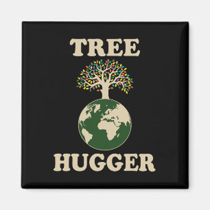Tree Hugger Vintage Retro Nature Environmental Ear Magnet