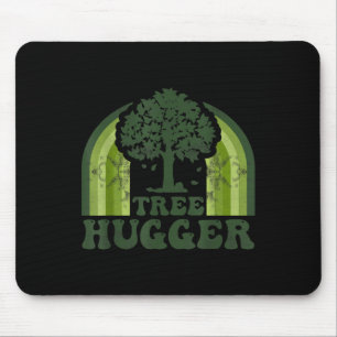 Tree Hugger Vintage Retro Nature Environmental Ear Mouse Mat