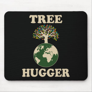 Tree Hugger Vintage Retro Nature Environmental Ear Mouse Mat