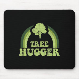 Tree Hugger Vintage Retro Nature Environmental Ear Mouse Mat
